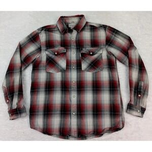 Carhartt Pearl Snap Shirt Men's M Red Plaid Relaxed Fit 102218 *Read